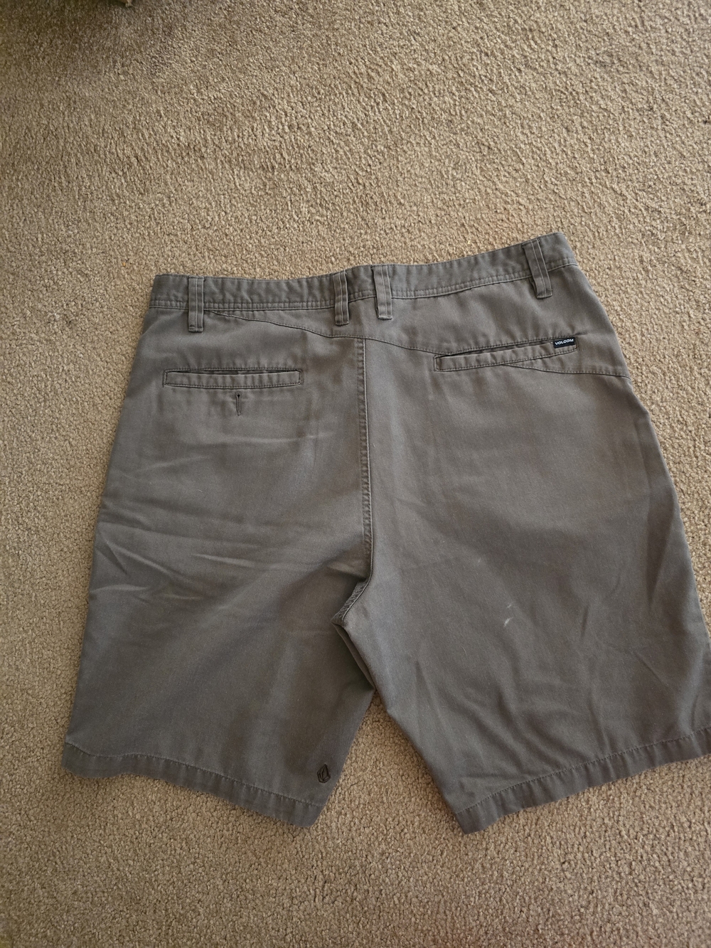 Volxom Men's Casual Twill Shorts - Dark Khaki